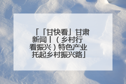 「甘快看」甘肃新闻丨（乡村行 看振兴）特色产业托起乡村振兴路