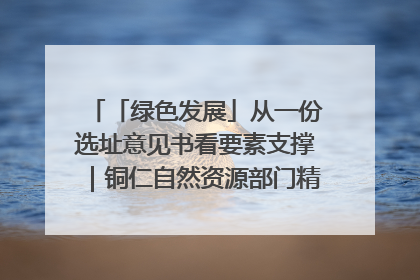 「绿色发展」从一份选址意见书看要素支撑｜铜仁自然资源部门精准服务助力项目落地