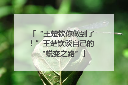 “王楚钦你做到了！”王楚钦谈自己的“蜕变之路”