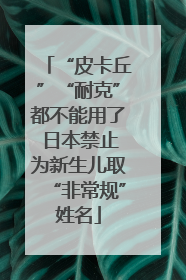“皮卡丘”“耐克”都不能用了 日本禁止为新生儿取“非常规”姓名