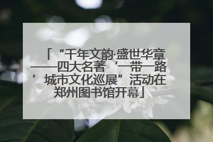 “千年文韵·盛世华章——四大名著‘一带一路’城市文化巡展”活动在郑州图书馆开幕