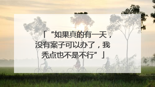“如果真的有一天，没有案子可以办了，我秃点也不是不行”