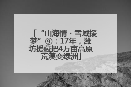 “山海情・雪域援梦”⑨：17年，潍坊援藏把4万亩高原荒漠变绿洲