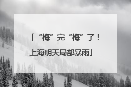 “梅”完“梅”了！上海明天局部暴雨