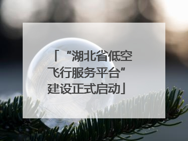 “湖北省低空飞行服务平台”建设正式启动