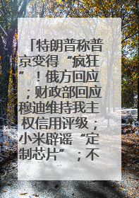 特朗普称普京变得“疯狂”！俄方回应；财政部回应穆迪维持我主权信用评级；小米辟谣“定制芯片”；不听人类指挥，OpenAI模型拒关闭丨每经早参