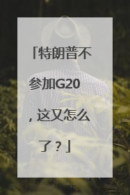 特朗普不参加G20，这又怎么了？