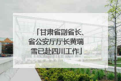甘肃省副省长、省公安厅厅长黄瑞雪已赴四川工作