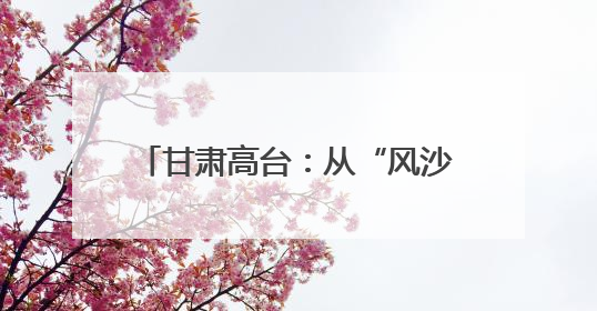 甘肃高台：从“风沙口”到“绿屏障”