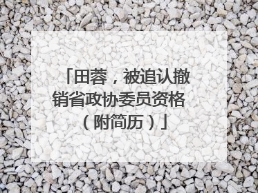 田蓉，被追认撤销省政协委员资格（附简历）
