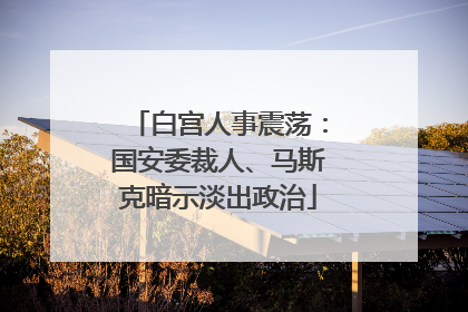 白宫人事震荡：国安委裁人、马斯克暗示淡出政治