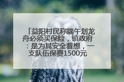 益阳村民称端午划龙舟必须买保险，镇政府：是为其安全着想，一支队伍保费1500元到2500元