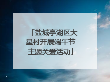 盐城亭湖区大星村开展端午节主题关爱活动