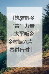 筑梦斛乡“青”力量：太平畈乡乡村振兴青春进行时