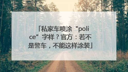 私家车喷涂“police”字样？官方：若不是警车，不能这样涂装