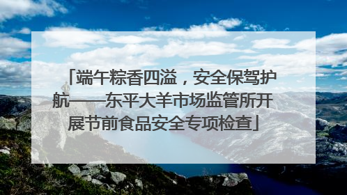 端午粽香四溢，安全保驾护航——东平大羊市场监管所开展节前食品安全专项检查