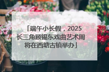 端午小长假，2025长三角顾锡东戏曲艺术周将在西塘古镇举办