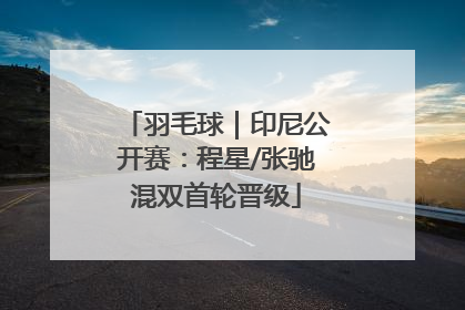 羽毛球｜印尼公开赛：程星/张驰混双首轮晋级