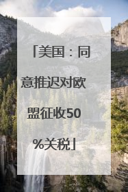 美国：同意推迟对欧盟征收50%关税