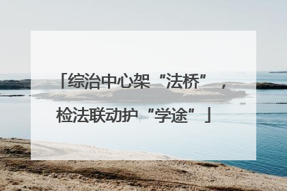 综治中心架“法桥”，检法联动护“学途”