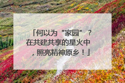 何以为“家园”？在共建共享的星火中，照亮精神原乡！