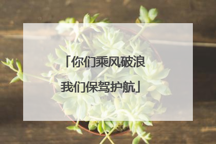 你们乘风破浪 我们保驾护航