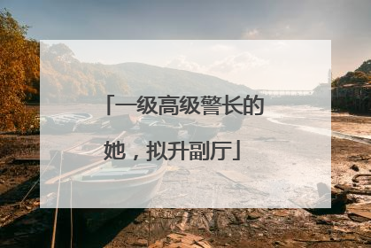 一级高级警长的她，拟升副厅