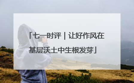 七一时评｜让好作风在基层沃土中生根发芽