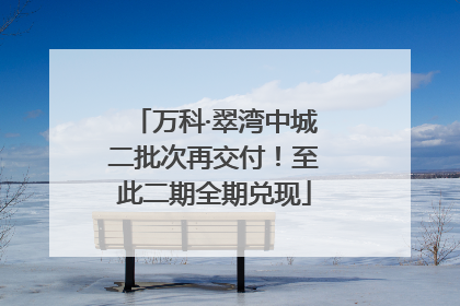 万科·翠湾中城二批次再交付！至此二期全期兑现