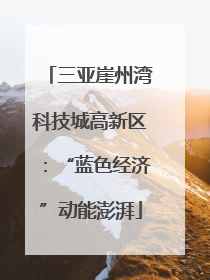 三亚崖州湾科技城高新区：“蓝色经济”动能澎湃