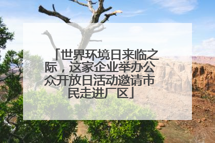 世界环境日来临之际，这家企业举办公众开放日活动邀请市民走进厂区