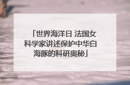 世界海洋日 法国女科学家讲述保护中华白海豚的科研奥秘