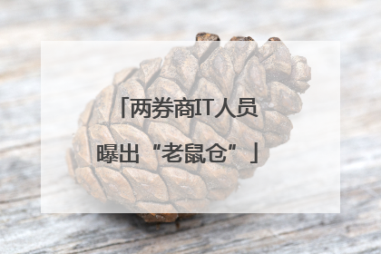 两券商IT人员曝出“老鼠仓”