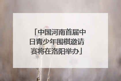 中国河南首届中日青少年围棋邀请赛将在洛阳举办