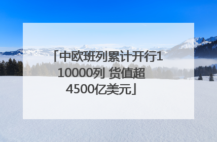 中欧班列累计开行110000列 货值超4500亿美元