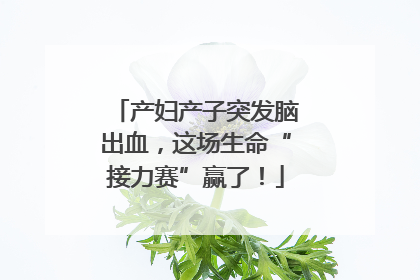 产妇产子突发脑出血，这场生命“接力赛”赢了！