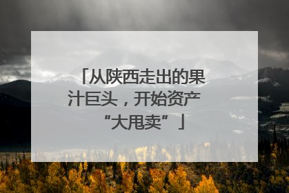从陕西走出的果汁巨头，开始资产“大甩卖”