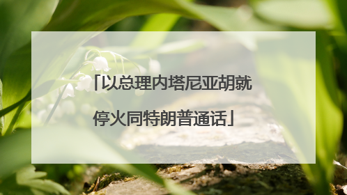 以总理内塔尼亚胡就停火同特朗普通话