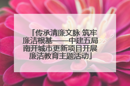 传承清廉文脉 筑牢廉洁根基——中建五局南开城市更新项目开展廉洁教育主题活动