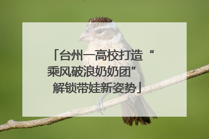 台州一高校打造“乘风破浪奶奶团” 解锁带娃新姿势