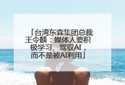 台湾东森集团总裁王令麟：媒体人要积极学习、驾驭AI，而不是被AI利用