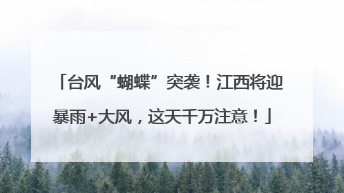 台风“蝴蝶”突袭！江西将迎暴雨+大风，这天千万注意！