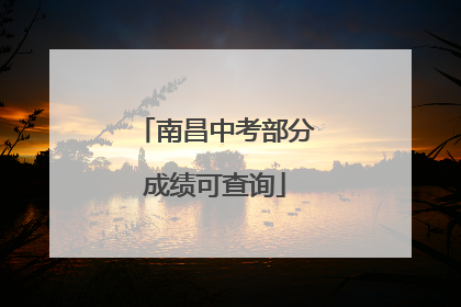 南昌中考部分成绩可查询