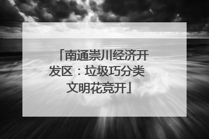 南通崇川经济开发区：垃圾巧分类 文明花竞开