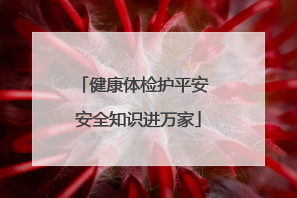 健康体检护平安 安全知识进万家