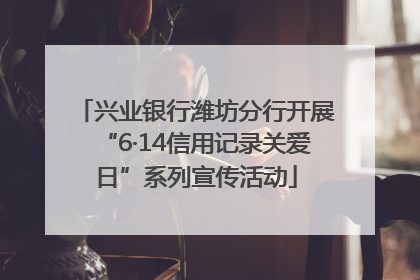兴业银行潍坊分行开展“6·14信用记录关爱日”系列宣传活动
