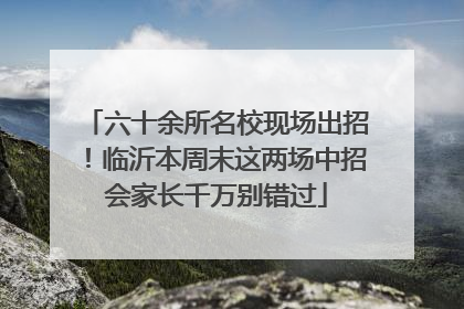 六十余所名校现场出招！临沂本周末这两场中招会家长千万别错过