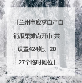 兰州市应季自产自销瓜果摊点开市 共设置424处、2027个临时摊位