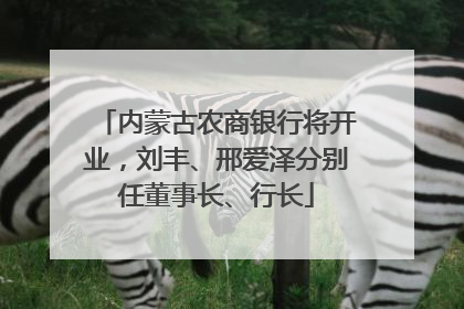 内蒙古农商银行将开业，刘丰、邢爱泽分别任董事长、行长