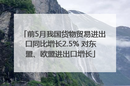 前5月我国货物贸易进出口同比增长2.5% 对东盟、欧盟进出口增长